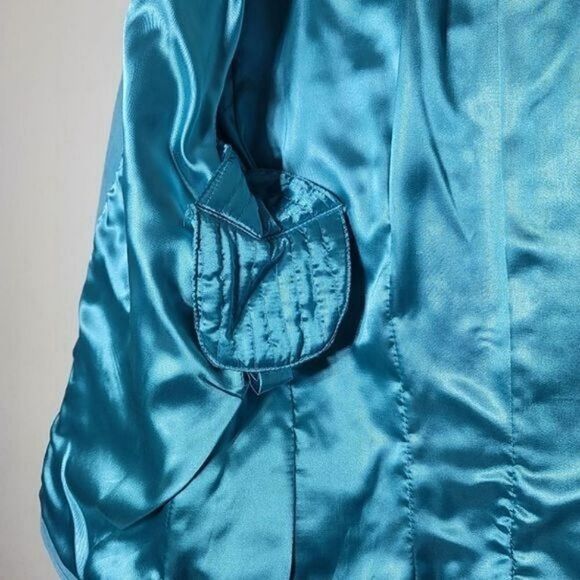 Pamela McCoy Leather Vintage Teal Suede Jacket RARE - Picture 10 of 11